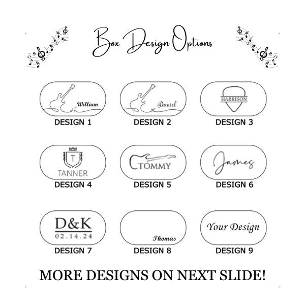Oval pick box engraving designs 1 to 9