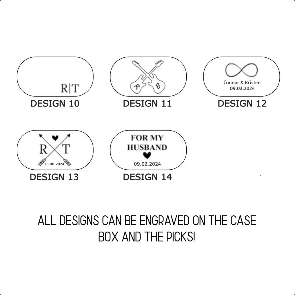 Oval pick box engraving designs 10 to 14
