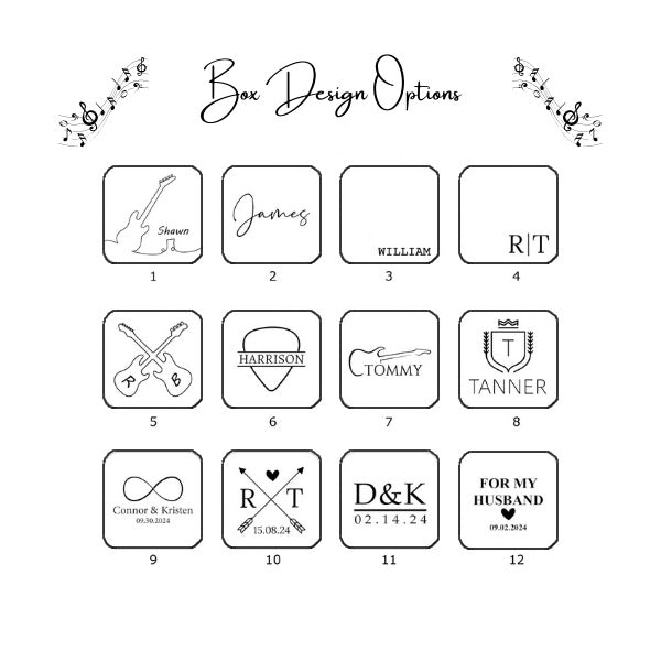 12 engraving designs for the square pick box
